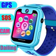 Rightby 1.55 Kid GPS Smart Watch Phone -GPS Tracker Smart Wrist Watch Phone for 3-12 Year with SOS Game Camera Anti-Lost Game Smartwatch Educational Holiday Toy for Boys Girls Android iOS