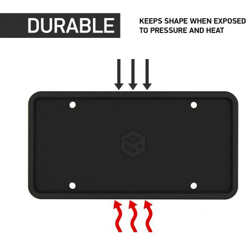  Rightcar Solutions Flawless Silicone License Plate Frame - Rust-Proof. Rattle-Proof. Weather-Proof. - Black