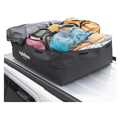  Rightline Gear Range 3 Weatherproof Rooftop Cargo Carrier for Top of Vehicle, Attaches With or Without Roof Rack, 18 Cubic Feet, Black