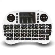 Rii 10079-3 i8+ 2.4GHz Mini Wireless Keyboard with Touchpad Mouse, LED Backlit, Rechargeable Li-ion Battery-White (i8+B)