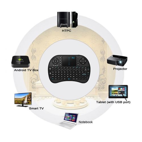  Rii I8 Mini 2.4Ghz Wireless Touchpad Keyboard with Mouse for Pc, Pad, Xbox 360, Ps3, Google Android Tv Box, Htpc, Iptv (Black)