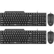 (2PACK) Wired Keyboard and Mouse,Rii RK203 Ultra Full Size Slim USB Basic Wired Keyboard Mouse Combo Set with Number Pad for Computer,Laptop,PC,Notebook,Windows