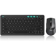 Rii RKM709 2.4 Gigahertz Ultra-Slim Wireless Keyboard and Mouse Combo, Multimedia Office Keyboard for PC, Laptop and Desktop,Business Office(Black)-New