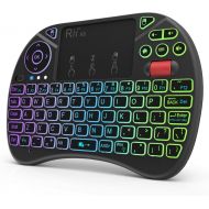 [아마존 핫딜] [아마존핫딜]Mini Keyboard,Rii X8 Portable 2.4GHz Mini Wireless Keyboard Controller with Touchpad Mouse Combo,8 Colors RGB Backlit,Rechargeable Li-ion Battery for Google Android TV Box, PS3, PC