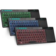 [아마존 핫딜] [아마존핫딜]Rii K18 Plus Wireless 3-LED Color Backlit Multimedia Keyboard with Multi-Touch Big Size Trackpad,Rechargable Keyboard for Android TV Box,PC,Smart TV,Xbox,Raspberry Pi,Tablet, HTPC