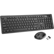 [아마존 핫딜] Rii Wireless Keyboard and Mouse Combo RK102 Standard Wireless Keyboard with Number Keys and Wireless Optical Mice for Windows/Android TV Box/Raspberry Pi/PC/Laptop/PS3/4/Office