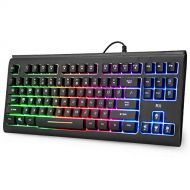 Rii Primer RGB Compact Gaming Office Keyboard RK104,Backlight Keyboard,Small 87 Keys No Number Pad Keyboard for Windows PC Laptop Desktop