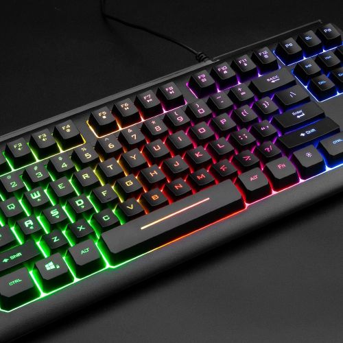  [아마존베스트]Rii Primer RGB Compact Gaming Office Keyboard RK104,Backlight Keyboard,Small 87 Keys No Number Pad Keyboard for Windows PC Laptop Desktop