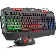 [아마존베스트]Rii RGB LED Backlight Wired Gaming Keyboard and Mouse Combo,PC Gaming Keyboard,Office Keyboard for Windows/Android/Mac/Xbox/PC/Laptop/Andriod TV Box/HTPC,Business Office