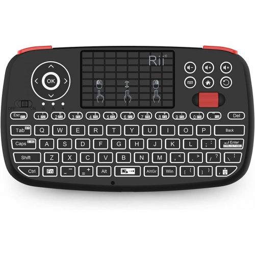  [아마존베스트](2019 Upgrade) Rii i4 Mini Bluetooth Keyboard with Touchpad, Blacklit Portable Wireless Keyboard with 2.4G USB Dongle for Smartphones, PC, Tablet, Laptop TV Box iOS Android Windows