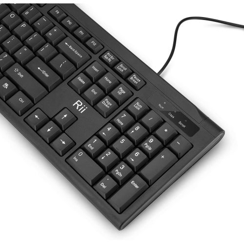  [아마존베스트]Rii RK907 Ultra-Slim Compact USB Wired Keyboard for Mac and PC,Windows 10/8 / 7 / Vista/XP (Black)