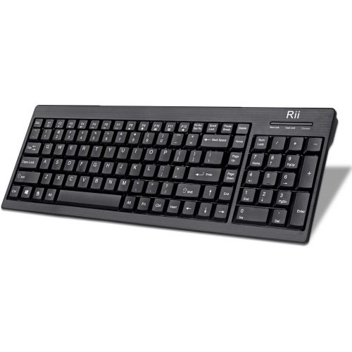  [아마존베스트]Rii RK901 Wireless Keyboard,Ultra-Slim Full Size 2.4G Wireless Keyboard with Numeric Keypad for Computer,Desktop,Laptop,PC,Raspberry pi,Windows XP/7/8/10 (Black)