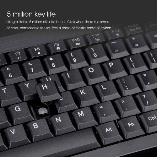  [아마존베스트]Rii RK901 Wireless Keyboard,Ultra-Slim Full Size 2.4G Wireless Keyboard with Numeric Keypad for Computer,Desktop,Laptop,PC,Raspberry pi,Windows XP/7/8/10 (Black)