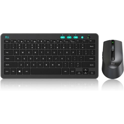  [아마존베스트]Rii RKM709 2.4 Gigahertz Ultra-Slim Wireless Keyboard and Mouse Combo, Multimedia Office Keyboard for PC, Laptop and Desktop,Business Office