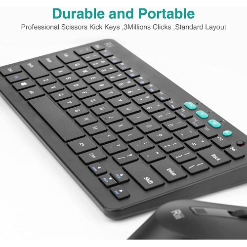  [아마존베스트]Rii RKM709 2.4 Gigahertz Ultra-Slim Wireless Keyboard and Mouse Combo, Multimedia Office Keyboard for PC, Laptop and Desktop,Business Office