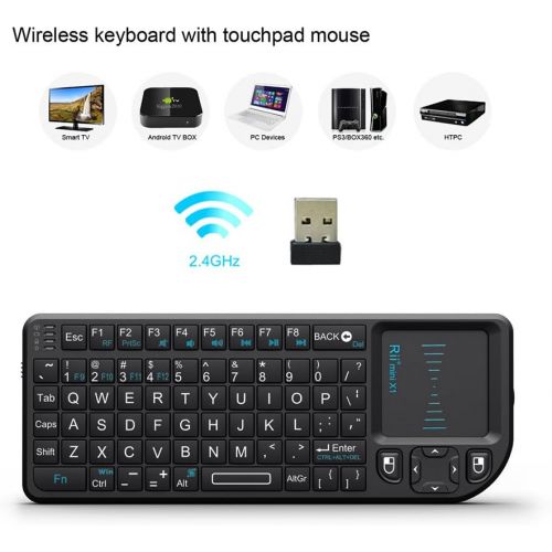  [아마존베스트]Rii 2.4G Mini Wireless Keyboard with Touchpad Mouse,Lightweight Portable Wireless Keyboard Controller with USB Receiver Remote Control for Windows/ Mac/ Android/ PC/Tablets/ TV/Xbo