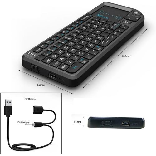  [아마존베스트]Rii 2.4G Mini Wireless Keyboard with Touchpad Mouse,Lightweight Portable Wireless Keyboard Controller with USB Receiver Remote Control for Windows/ Mac/ Android/ PC/Tablets/ TV/Xbo