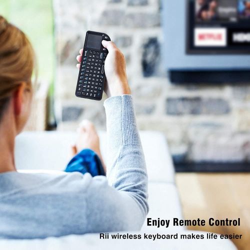  [아마존베스트]Rii 2.4G Mini Wireless Keyboard with Touchpad Mouse,Lightweight Portable Wireless Keyboard Controller with USB Receiver Remote Control for Windows/ Mac/ Android/ PC/Tablets/ TV/Xbo