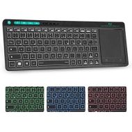 [아마존베스트]Rii K18 Plus TV Keyboard Wireless Wireless Keyboard with Touchpad, Illuminated Keyboard with 3 LED Backlight for Smart TV/Laptop/Mac/PC/Android/Windows (German Layout,Black)