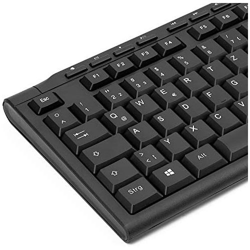  [아마존베스트]Rii RK907 Keyboard USB, Wired Keyboard PC, Business Slim Keyboard with Cable for Mac/PC/Tablet/Windows/Android/Microsoft, QWERTZ German Layout