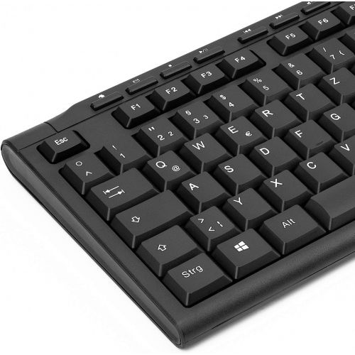  [아마존베스트]Rii RK907 Keyboard USB, Wired Keyboard PC, Business Slim Keyboard with Cable for Mac/PC/Tablet/Windows/Android/Microsoft, QWERTZ German Layout