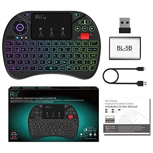  [아마존베스트]Rii Mini Wireless Keyboard with Touchpad (I8+X8)