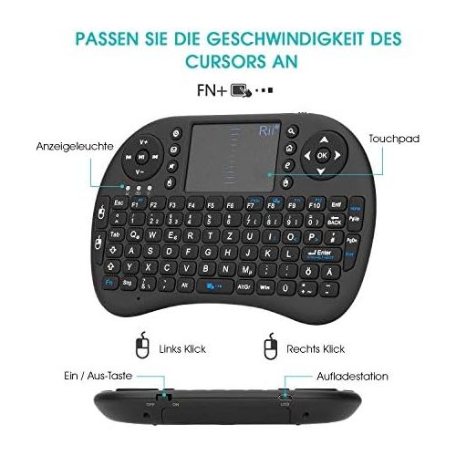  [아마존베스트]Rii Mini Wireless Keyboard with Touchpad (I8+X8)