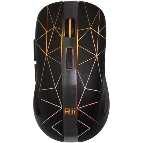  [아마존베스트]Rii Wireless Mouse, 2.4G Wireless Mouse PC Mouse Laptop Mouse Wireless Optical Mouse with USB Nano Receiver, 7 LED Illuminated Mouse for Windows/Mac/Linux, Office Home, Black