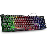 [아마존베스트]Rii Gaming Keyboard PC, PS4 Keyboard USB, Rainbow Illuminated Keyboard LED, Gaming Keyboard Ideal for Gamers, Office (German Layout)