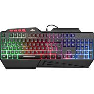 [아마존베스트]Rii PC Keyboard PS4 Gaming Keyboard USB Rainbow Backlit Keyboard 19 Anti-Ghosting Gaming Keyboard for PC / Laptop / PS4 / Xbox One (German Layout)