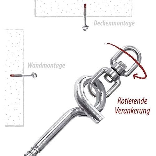  Besuchen Sie den riijk-Store riijk Deckenhaken fuer Hangesessel Aufhangung, als Boxsack Halterung/Boxsack Aufhangung + Dreh-Wirbel + Duebel