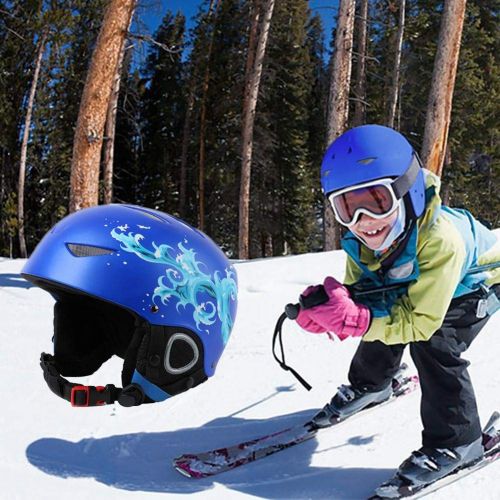  Rikey Outdoor Skihelm, Single Double Board Skating Reiten Kopfschutz Sportausruestung fuer Kinder