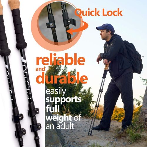  RikkiTikki Carbon Fiber Trekking Poles with Camera Mount and Bluetooth Remote Shutter