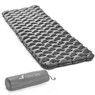 RikkiTikki Premium Lightweight Inflatable Sleeping Pad - Compact Camping Mat for Sleeping - Best Air Camping Mattress Pad for Backpacking, Camping, Hiking