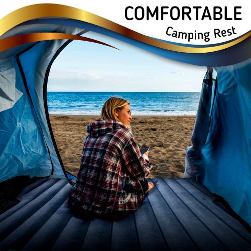  RikkiTikki SUV Car Air Mattress - Car Bed Inflatable with Pump and Suitcase - Car Mattress SUV, Minivan, Hatchback, Camping Tent