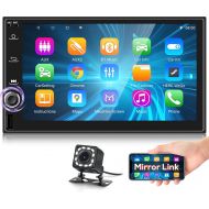 Android Double Din Car Stereo with Bluetooth, Rimoody 2 Din 7 Inch Touchscreen Car Radio with GPS Navigation FM Radio WiFi Mirror Link Split Screen USB, with Backup Camera
