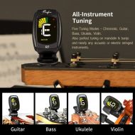 [아마존베스트]Rinastore Clip-On Tuner For Guitar, Bass, Violin, Ukulele & Chromatic Tuning Modes, Large Colorful LCD Display (RN-A8CS)