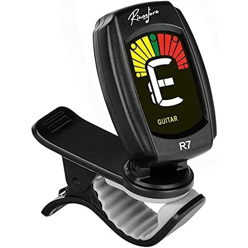  [아마존베스트]Rinastore Clip-On Tuner For Guitar, Bass, Violin, Ukulele & Chromatic Tuning Modes, Large Colorful LCD Display (RN-A8CS)