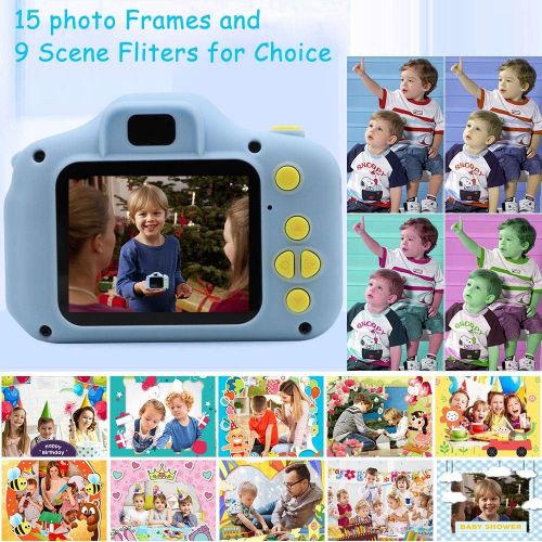  [아마존베스트]Rindol Toys for 4-9 Year Old Boys,Kids Camera Compact for Child Little Hands, Smooth Shape Toddler Camera,Best Birthday Gifts for 4 5 6 7 8 9 Year Old Boys with 16GB Memory Card