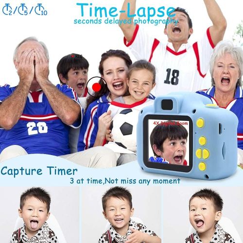  [아마존베스트]Rindol Toys for 4-9 Year Old Boys,Kids Camera Compact for Child Little Hands, Smooth Shape Toddler Camera,Best Birthday Gifts for 4 5 6 7 8 9 Year Old Boys with 16GB Memory Card