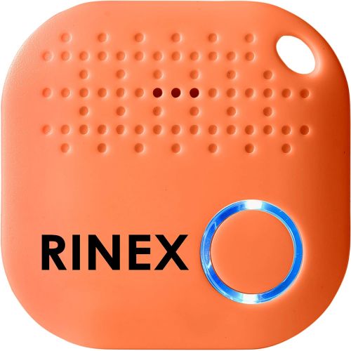  Rinex Bluetooth Key Finder ? Key Locator Device with App, Siri Compatibility, & Extra Battery ? Anti-Lost GPS Keychain Tracker Device for Phone, Luggage, Backpack, & Wallet ? GPS Trackin