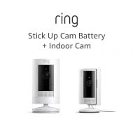 Ring Stick Up Cam Battery with Ring Indoor Cam (2nd Gen), White