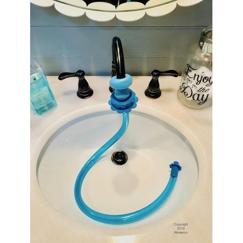  [아마존 핫딜] [아마존핫딜]Rinseroo: Slip-on, Handheld Showerhead Attachment Hose for Sink and Shower. No Installation, Detachable Shower Head Sprayer for Rinsing, Cleaning, Bathing. 5 Foot Flex Hose-Stretch
