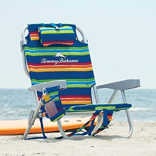  Rio Tommy Bahama Backpack Beach Cooler Chair Bundle (Stripe) with Camco Handy Mat