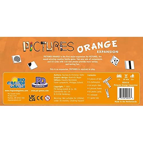  Rio Grande Games: Pictures Orange Expansion - Family Game Expansion to Pictures - Ages 14+, 3-5 Players, 30 Min Game Play