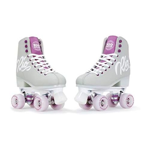  Rio Roller Script Retro Rollschuhe Disco Roller grau-lila