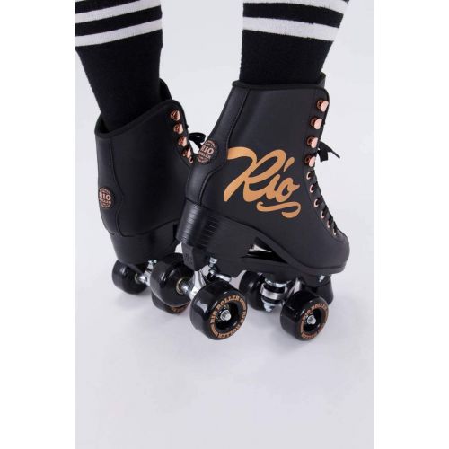  Rio Roller Rose Rollschuhe schwarz-goldfarben Damen