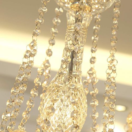  Riomasee Modern Crystal Chandeliers K9 Crystal Glass Candle Chandelier Contemporary Elegant Decoration Ceiling Light Fixture for Living Rooms,Dining Rooms,Bedrooms 5-Light W22.44 x