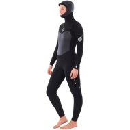 Rip Curl Womens Flashbomb 6/4mm Hooded Chest Zip Wetsuit - Black - Easy Stretch Lightweight Flash Lining