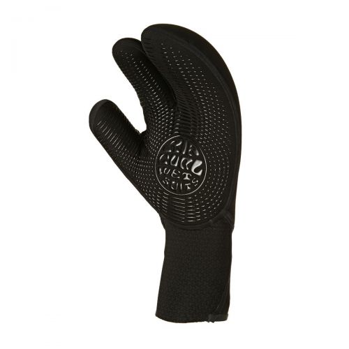  Rip Curl FlashBomb 5/3mm 3 Finger Neoprene Wetsuit Gloves in Black - E5 Flash Lining - Gel Palm Grip